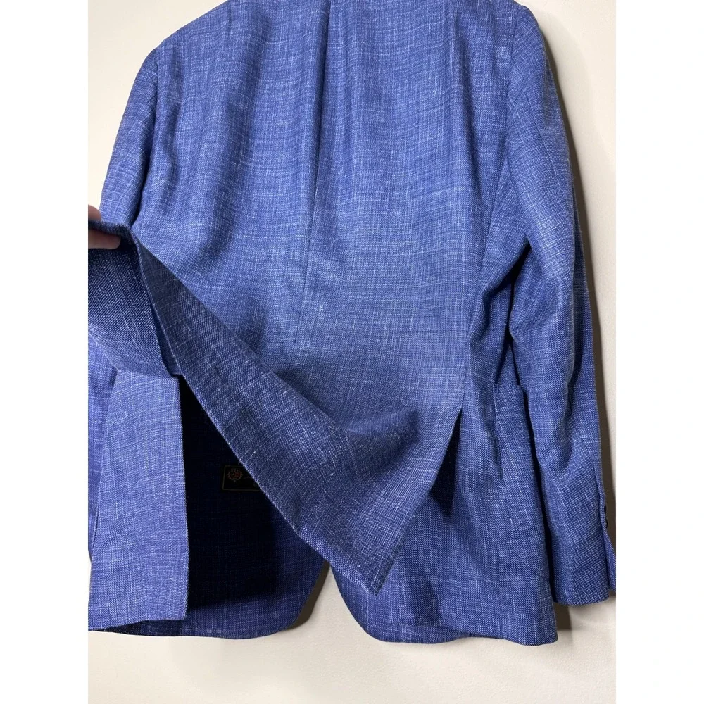 Samuelsohn Loro Piana Summertime Sport Coat Mens 42R Wool Silk Linen Blue